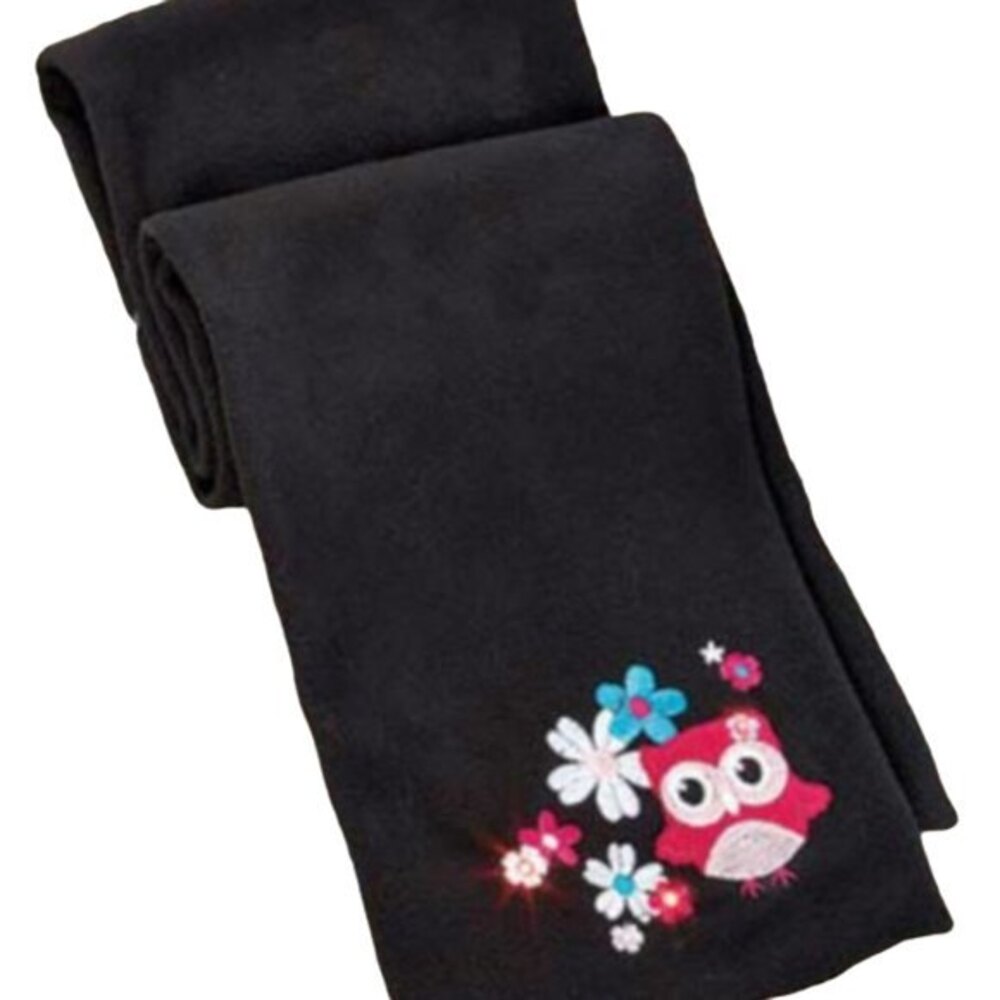 Owl Light Up Floral Fleece Winter Scarf Girls One Size